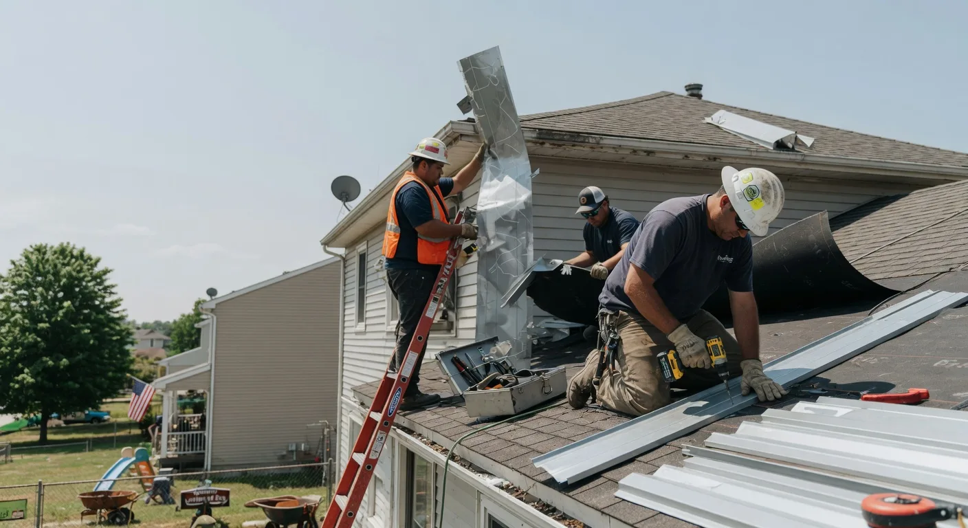 Storm Damage Metal Roof Repair in Mechanicsburg, IL